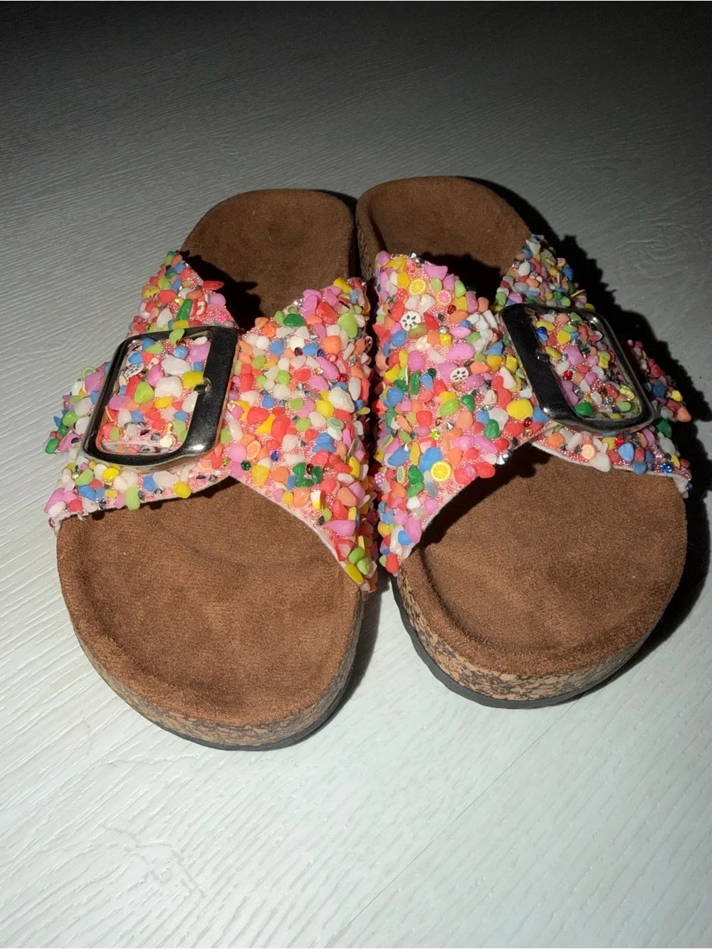 Multicolor Confetti Slide Sandals